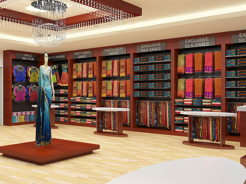 Textile showroom interior design in Kochi 9